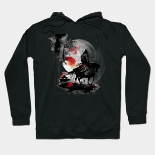 Japanese samurai on horseback Hoodie